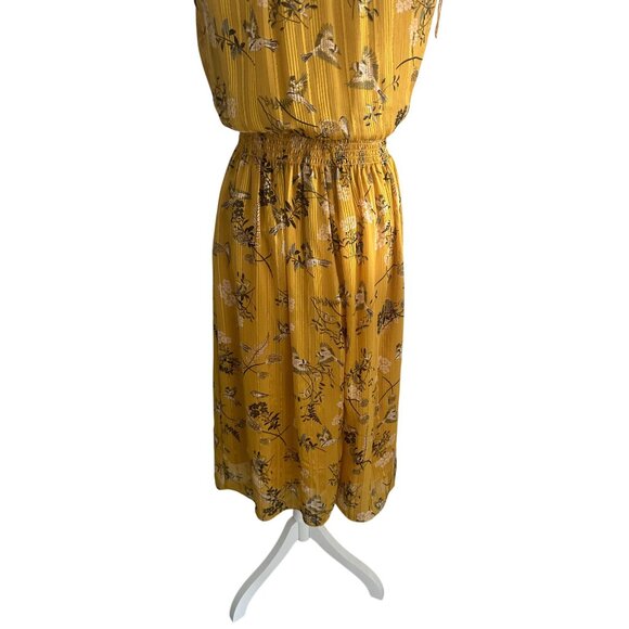 LONDON TIMES Yellow Marigold Floral Midi Dress Size 4 - Picture 3 of 6